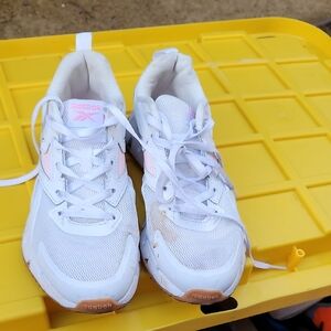 Reebok White and Light Pink Athletic Shoes